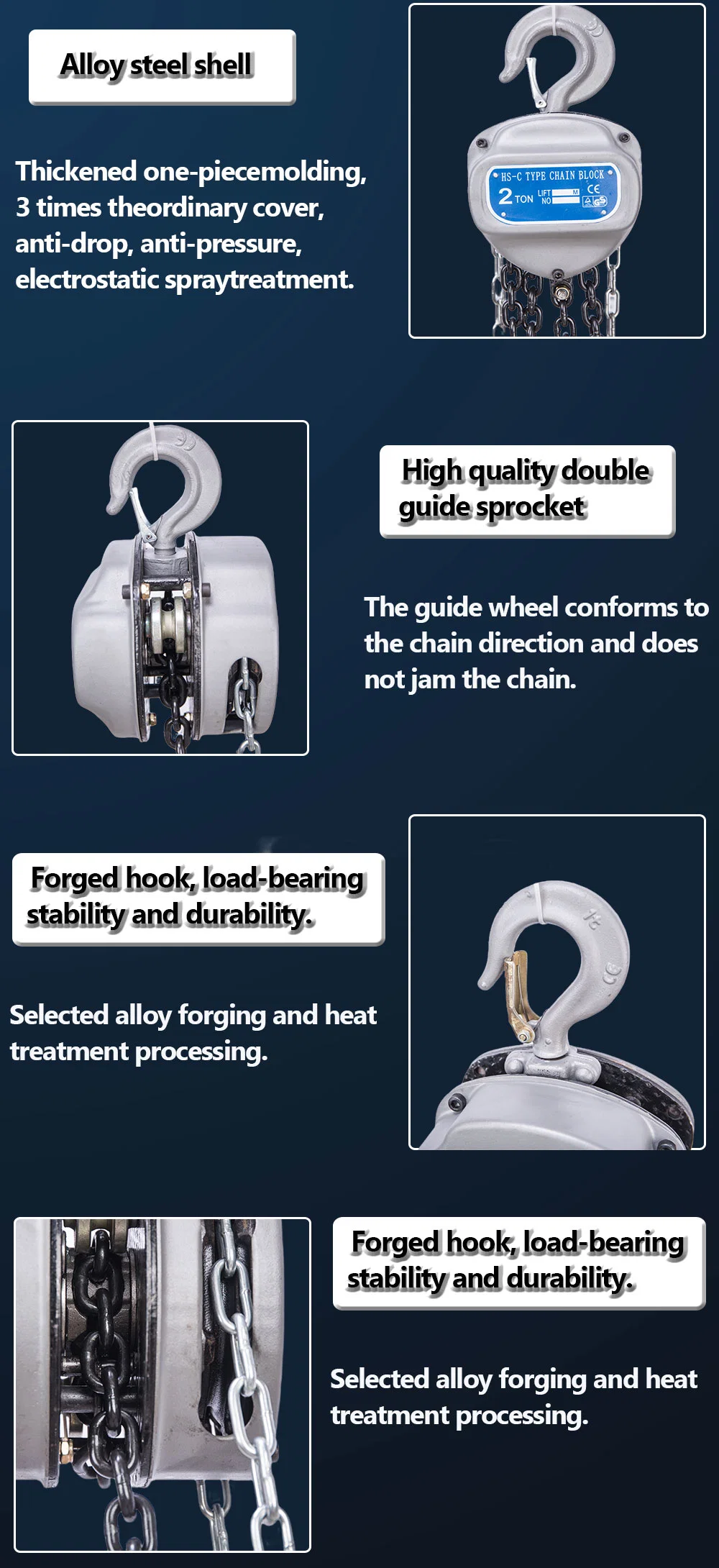 Hsc Manual Chain Block Hoist 1 Ton Chain Pulley Block